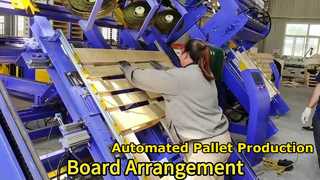 Vetrina della linea di produzione automatica di pallet europei